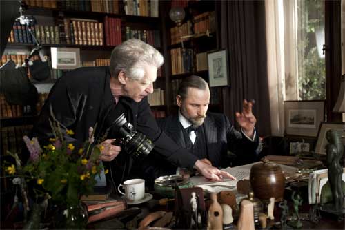 David Cronenberg and Viggo Mortensen on-set of A Dangerous Method